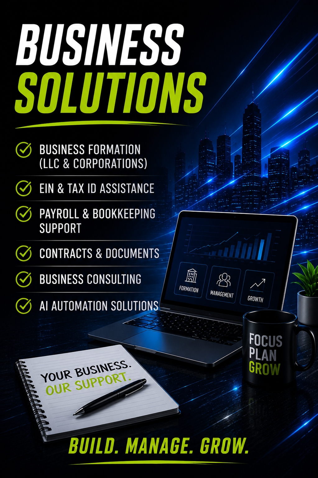 Business formation and business support services